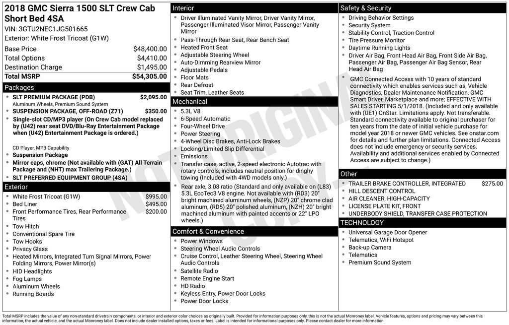 Certified 2018 GMC Sierra 1500 SLT w/ SLT Premium Package AWD/4WD image 31