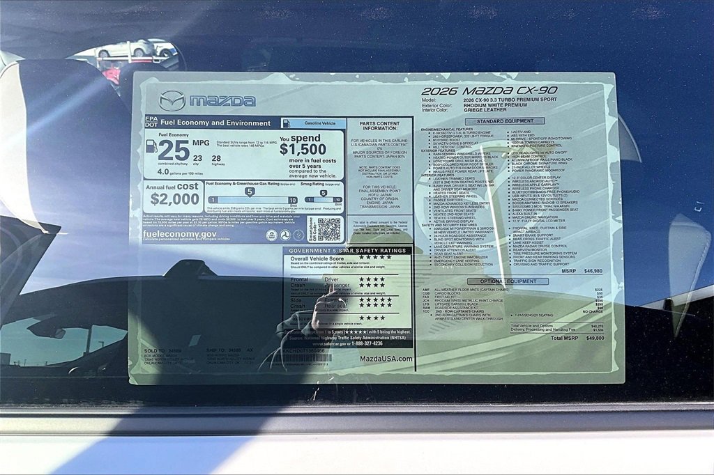 New 2026 MAZDA CX-90 3.3 Turbo w/ Premium Sport Pkg image 13