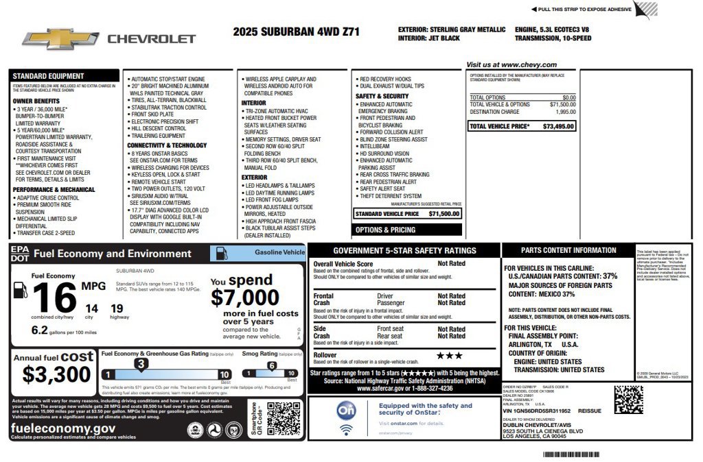 Used 2025 Chevrolet Suburban Z71 AWD/4WD image 3