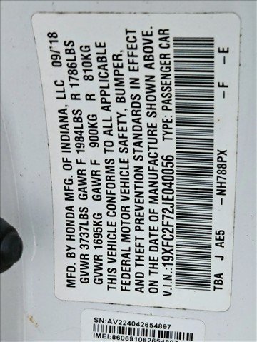Used 2018 Honda Civic EX image 15