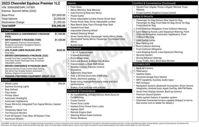 Certified 2023 Chevrolet Equinox Premier FWD image 37