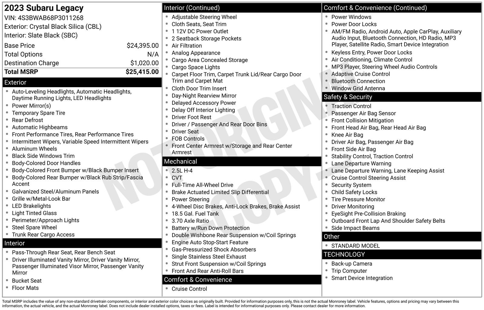 Certified 2023 Subaru Legacy image 30