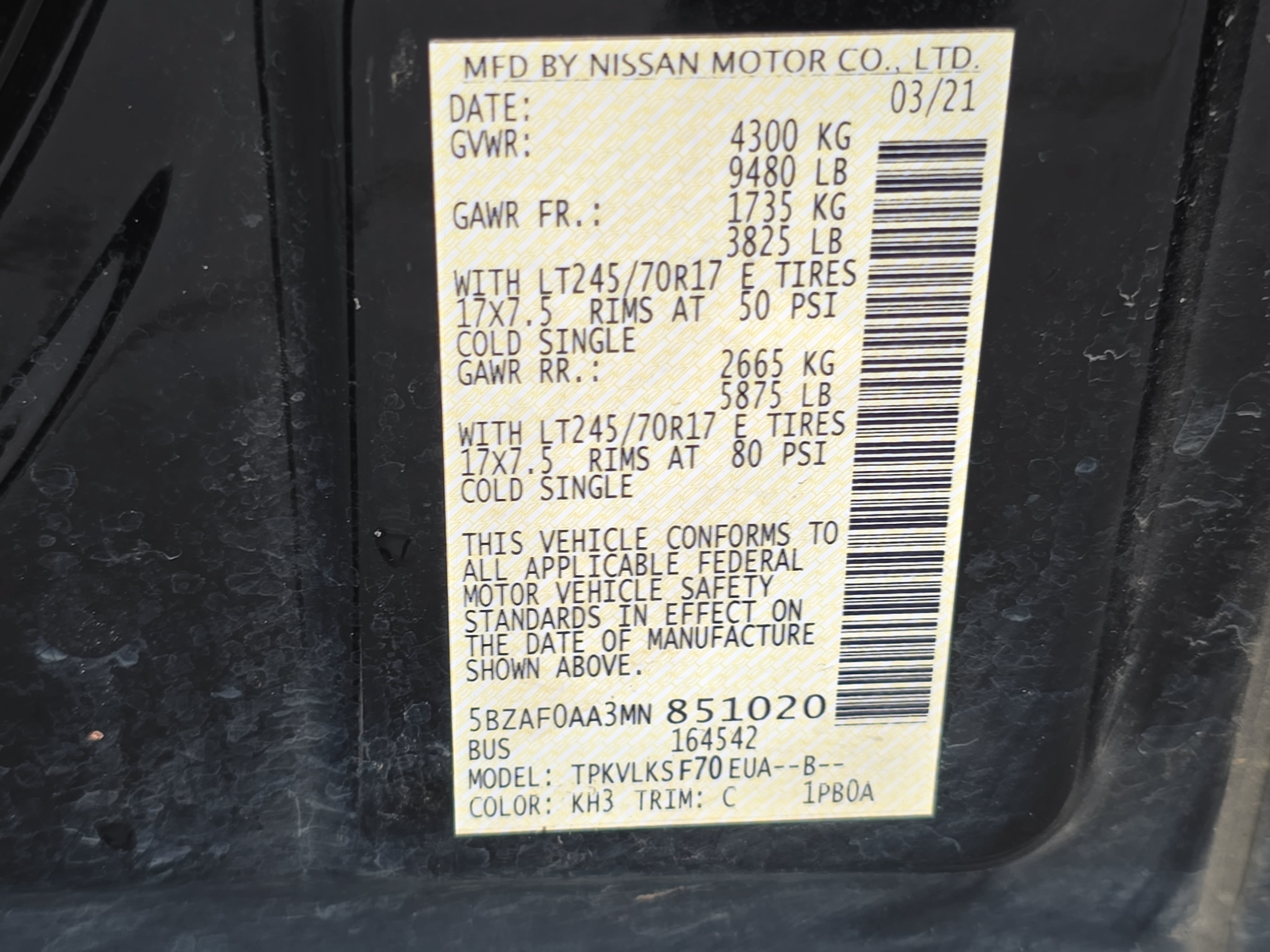 Used 2021 Nissan NV 3500 SL RWD image 34