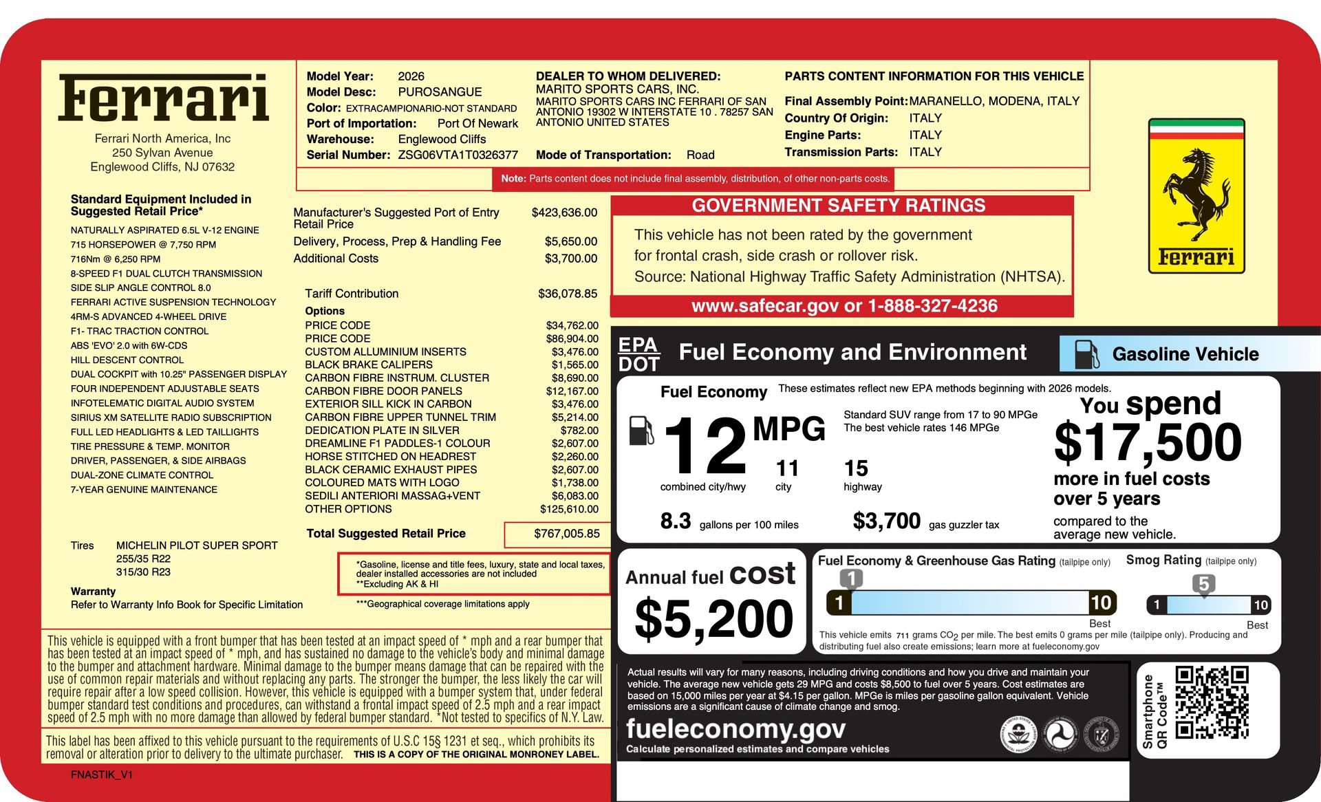 Certified 2026 Ferrari Purosangue AWD/4WD image 25