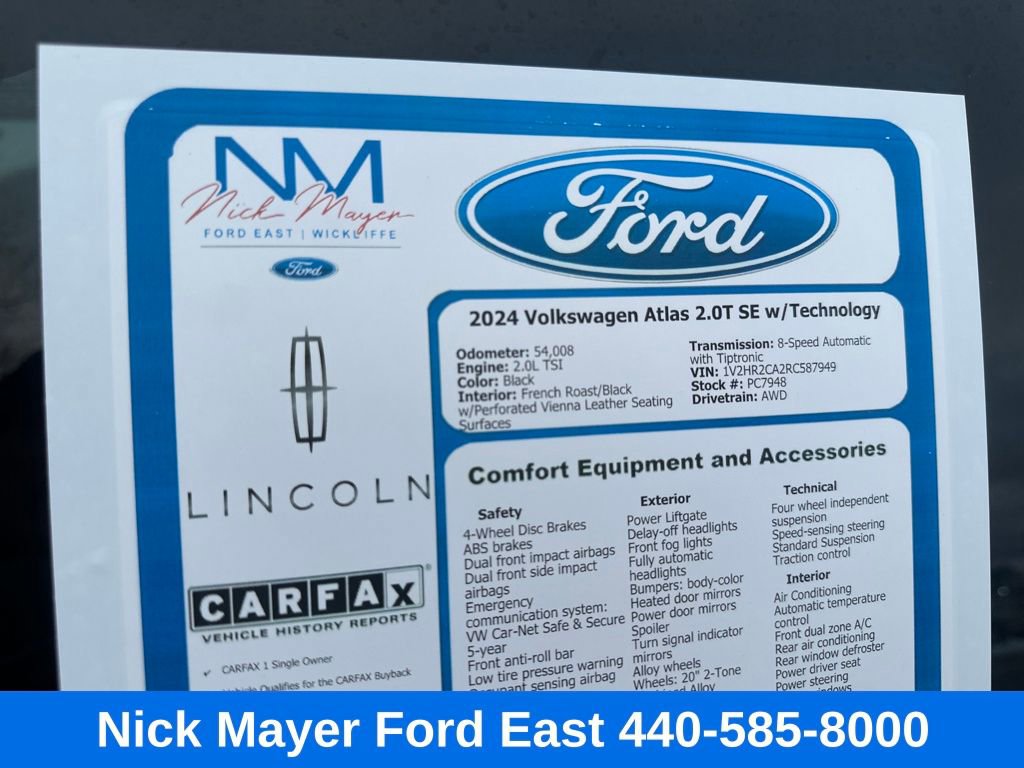 Used 2024 Volkswagen Atlas SE image 39