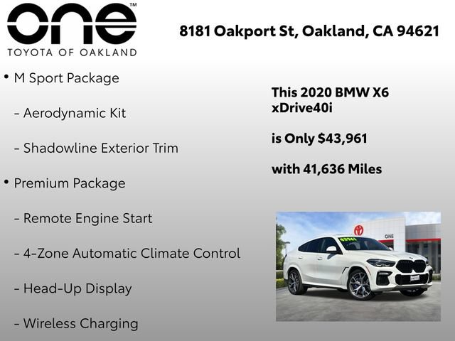 Used 2020 BMW X6 xDrive40i w/ M Sport Package AWD/4WD image 11