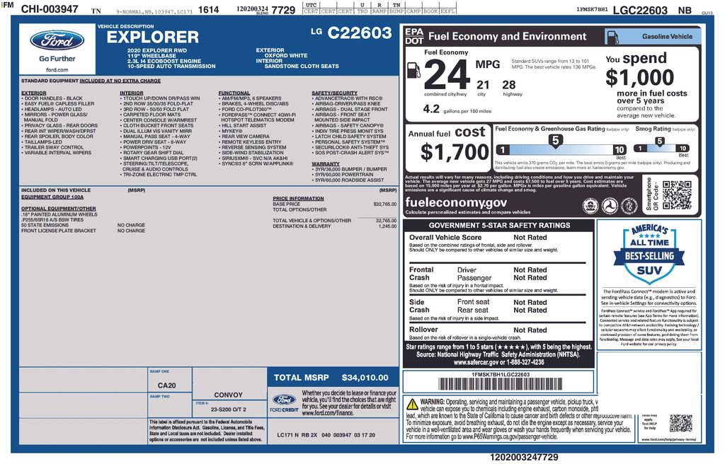 Used 2020 Ford Explorer 2WD image 54