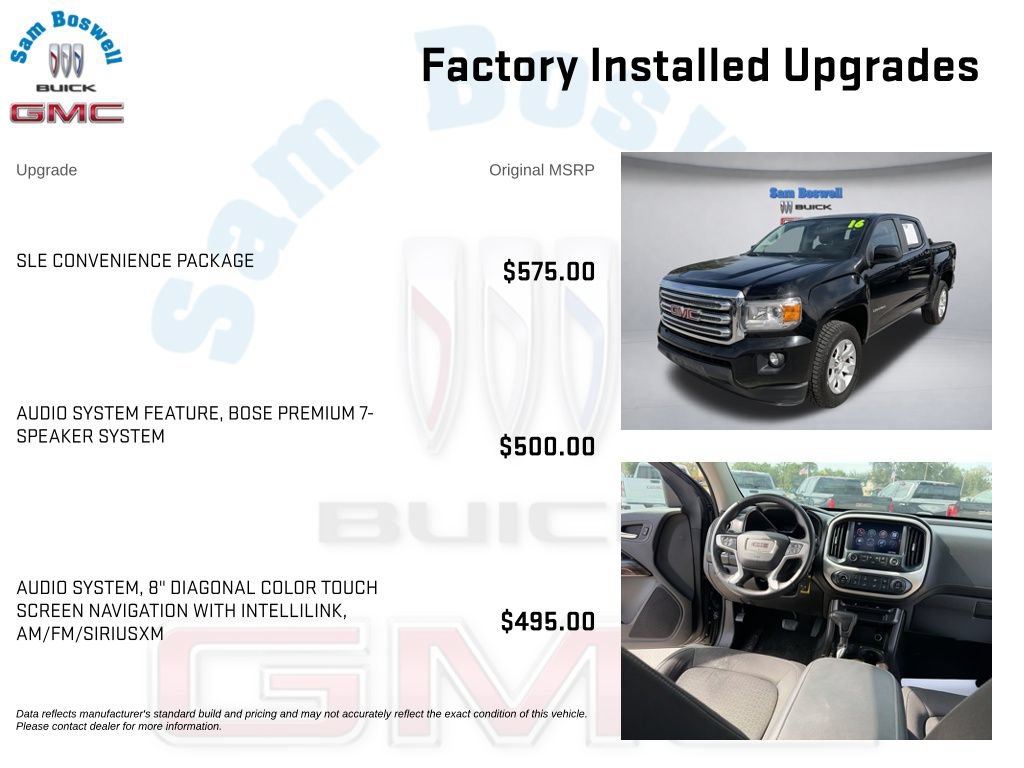 Used 2016 GMC Canyon SLE w/ SLE Convenience Package RWD image 4