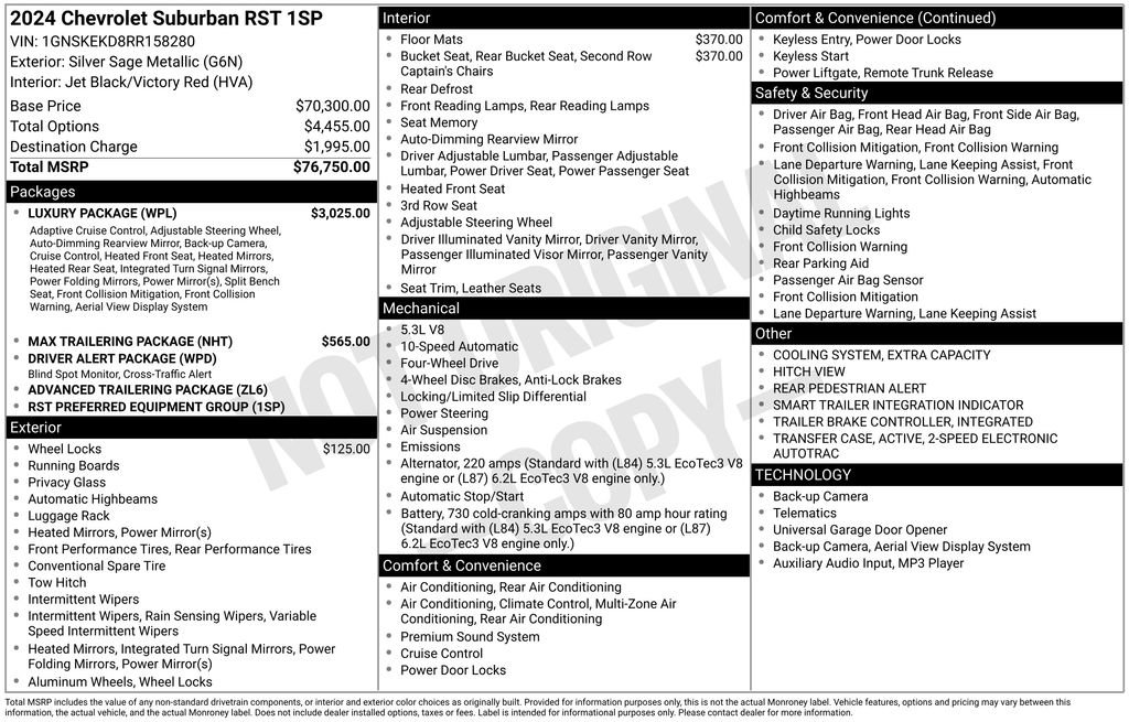 Used 2024 Chevrolet Suburban RST w/ Luxury Package image 33