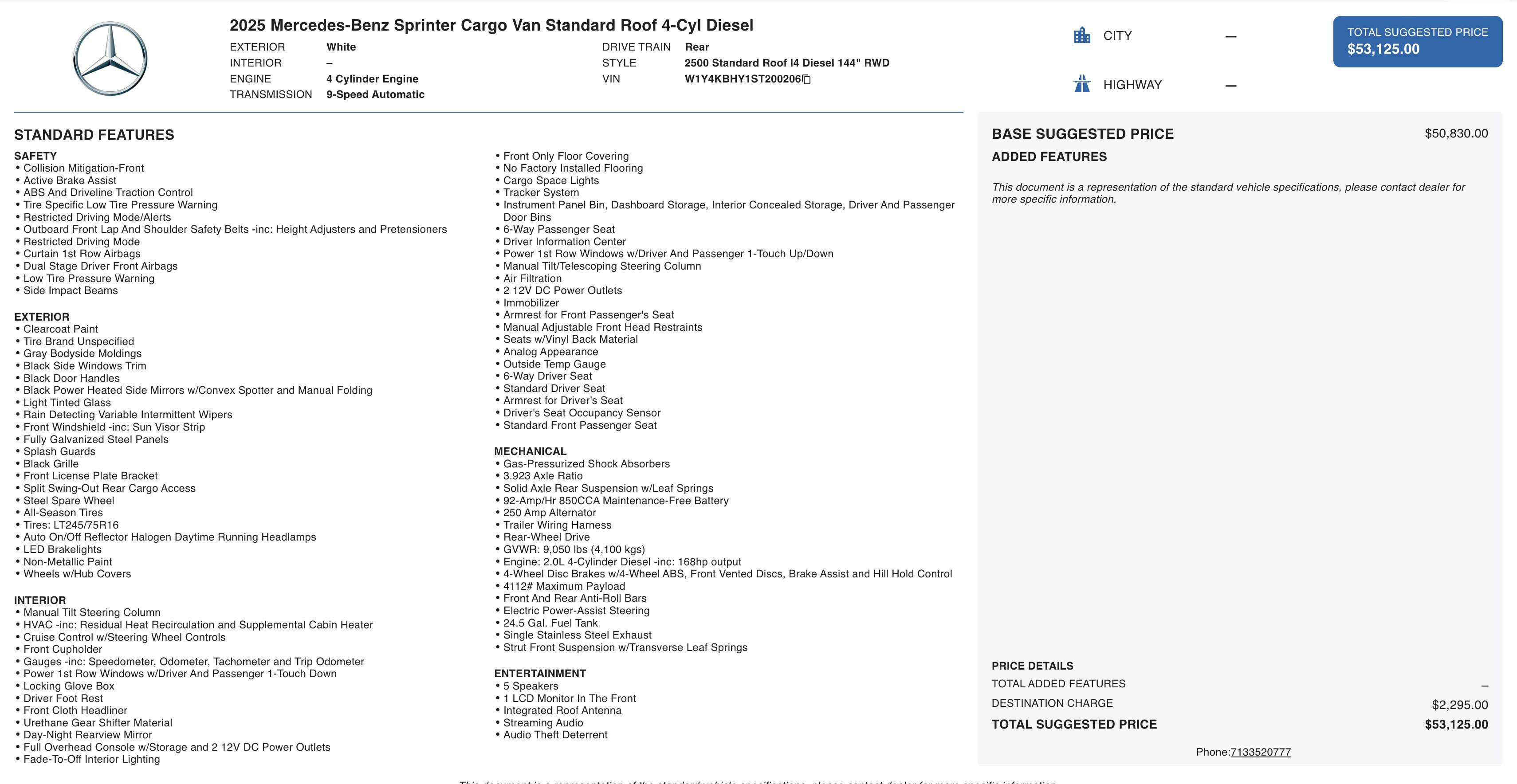 Used 2025 Mercedes-Benz Sprinter 2500 image 2