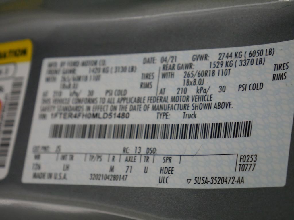 Used 2021 Ford Ranger XL w/ Equipment Group 101A High image 16