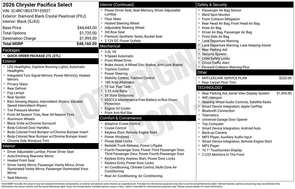 New 2026 Chrysler Pacifica Select FWD image 36