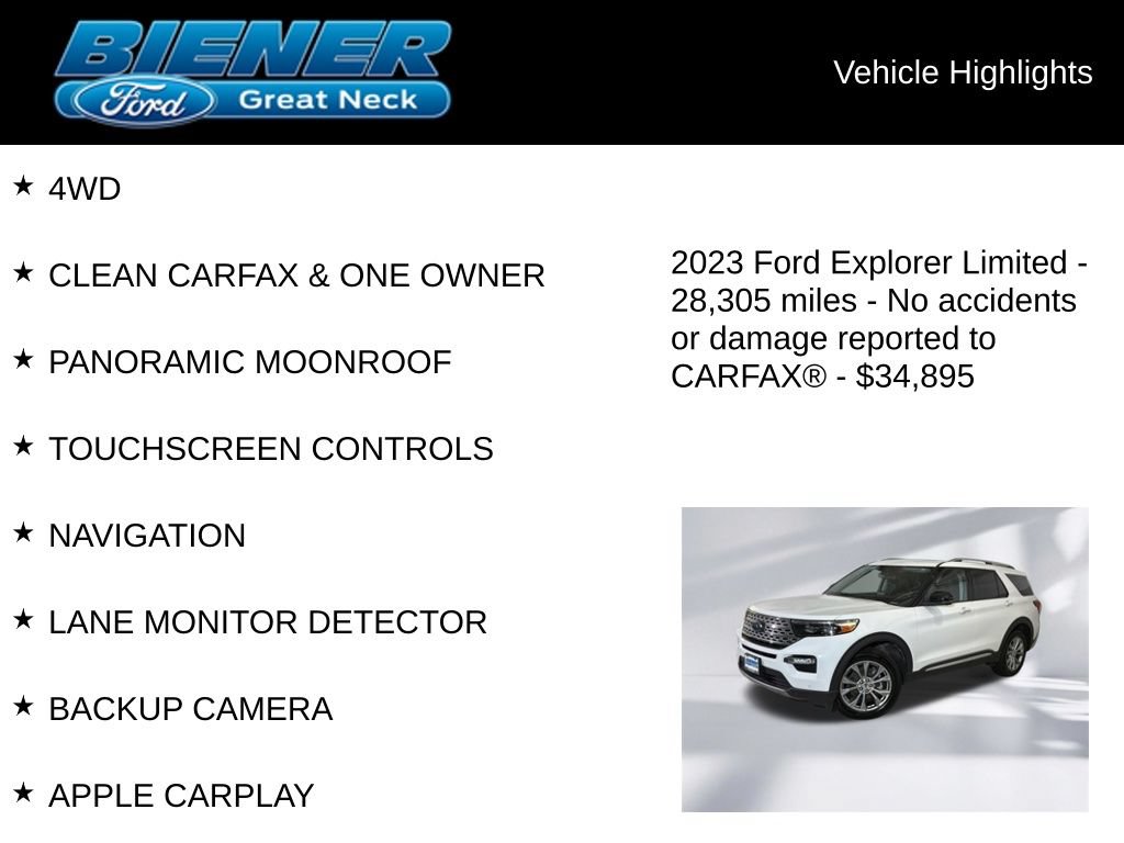Used 2023 Ford Explorer Limited w/ Limited Technology Package AWD/4WD image 9