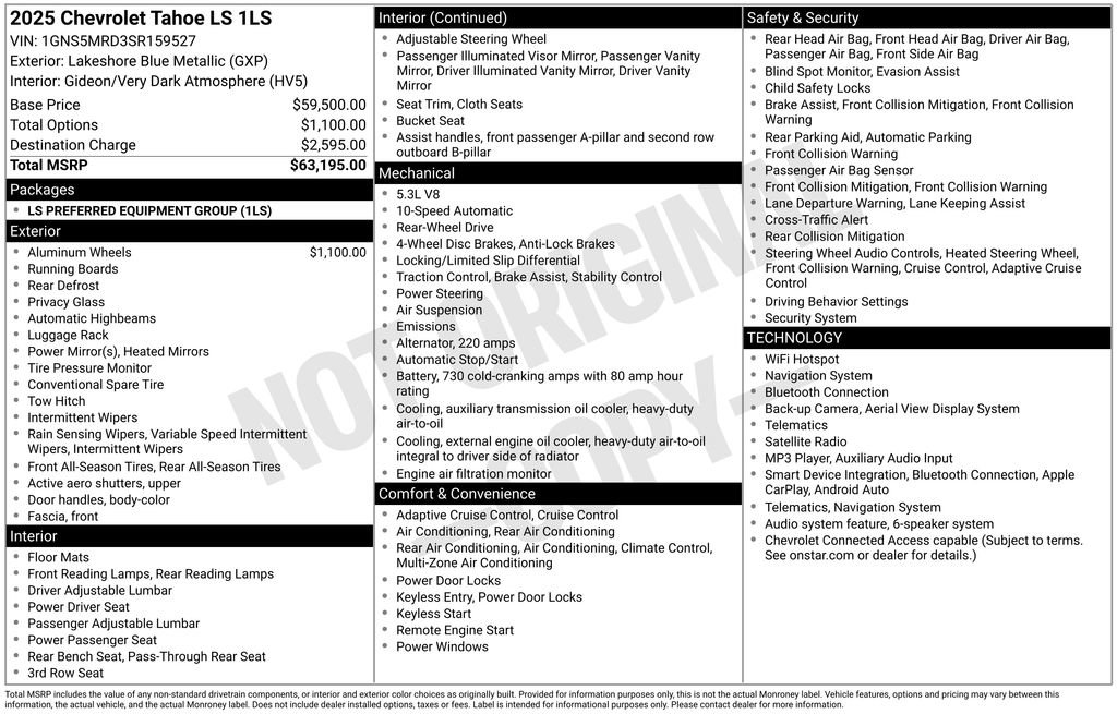 Used 2025 Chevrolet Tahoe LS RWD image 46