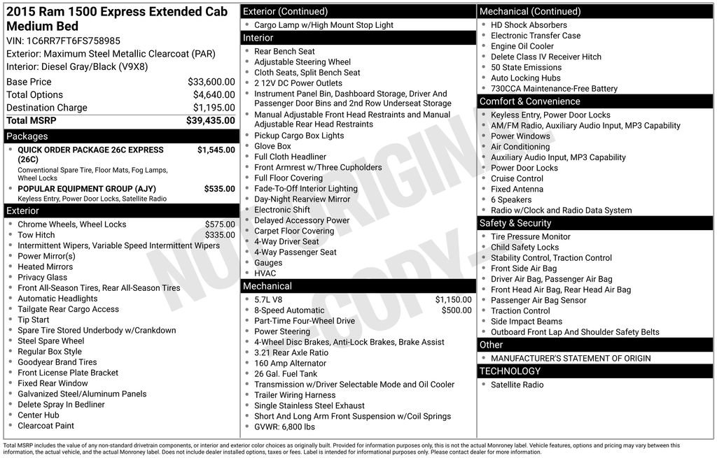 Used 2015 RAM 1500 Express image 2