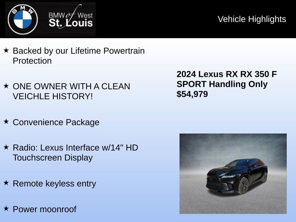 Used 2024 Lexus RX 350 F Sport w/ Convenience Package image 8