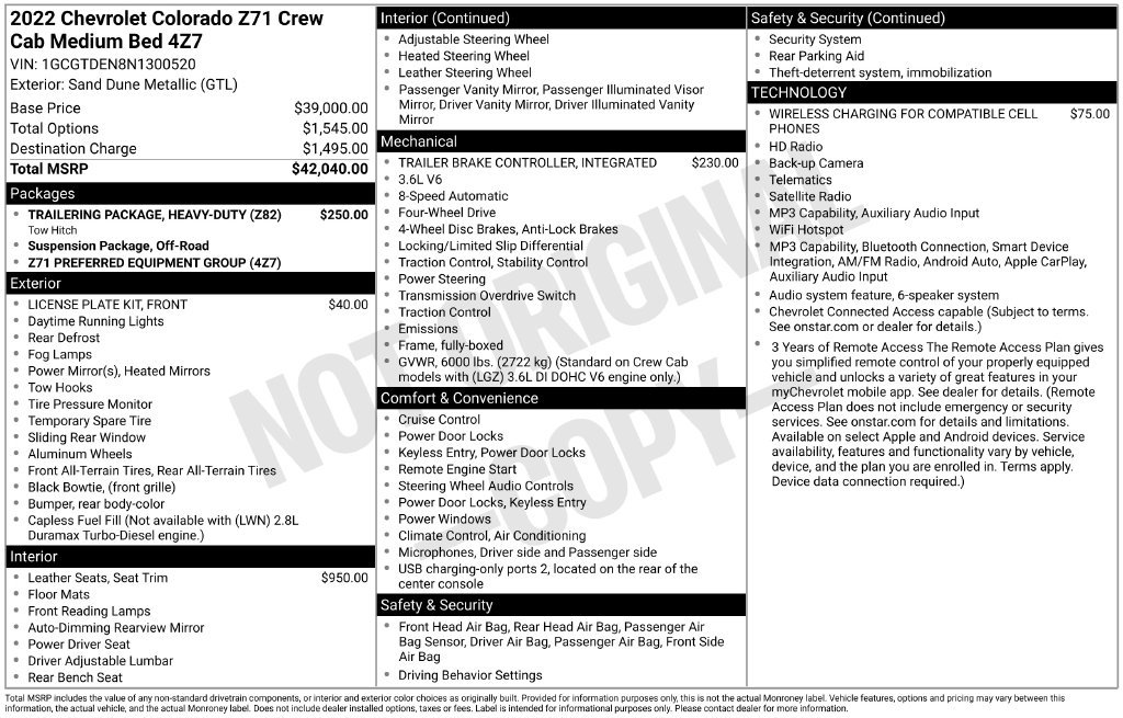Used 2022 Chevrolet Colorado Z71 AWD/4WD image 6