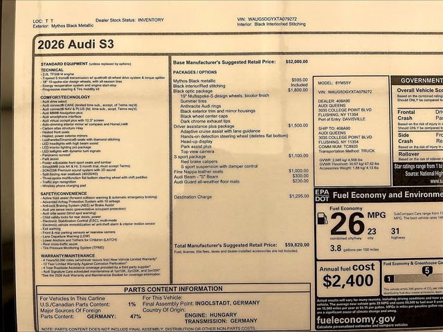 New 2026 Audi S3 Premium AWD/4WD image 16