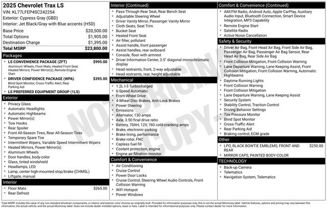 Used 2025 Chevrolet Trax LS w/ LS Convenience Package FWD image 2