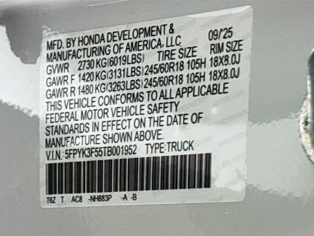 New 2026 Honda Ridgeline RTL image 26