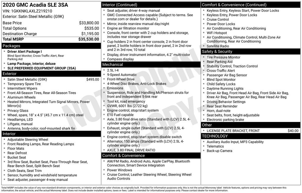 Used 2020 GMC Acadia SLE image 15