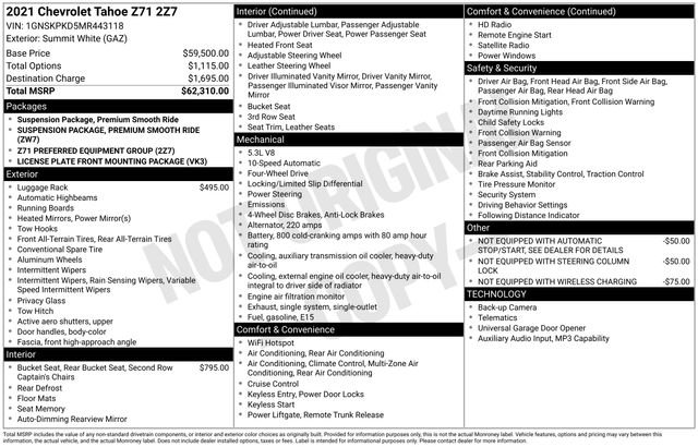Used 2021 Chevrolet Tahoe Z71 AWD/4WD image 25