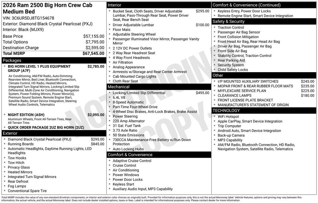 New 2026 RAM 2500 Big Horn AWD/4WD image 5