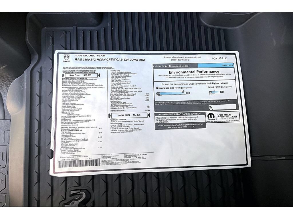 New 2026 RAM 3500 Big Horn AWD/4WD image 15