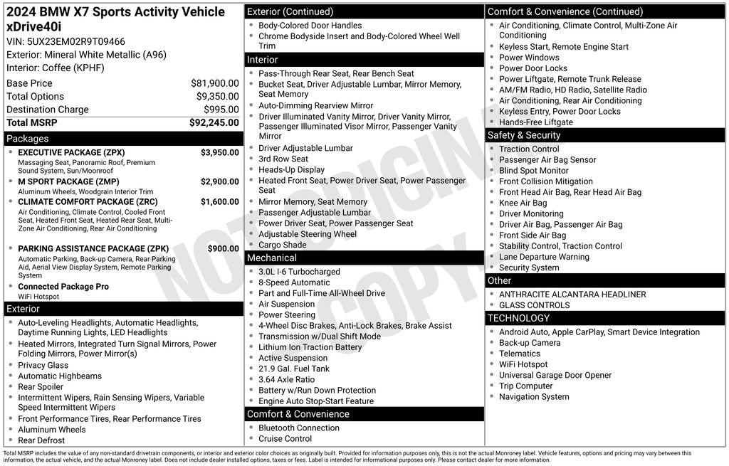 Used 2024 BMW X7 xDrive40i w/ Executive Package AWD/4WD image 5