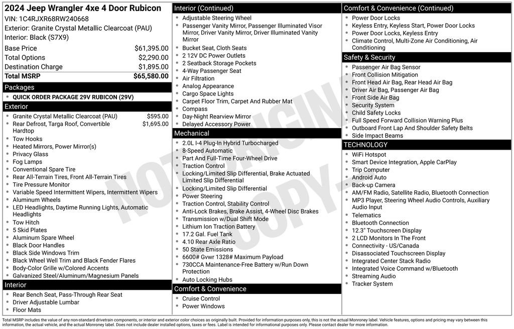 Used 2024 Jeep Wrangler Unlimited Rubicon 4xe AWD/4WD image 6