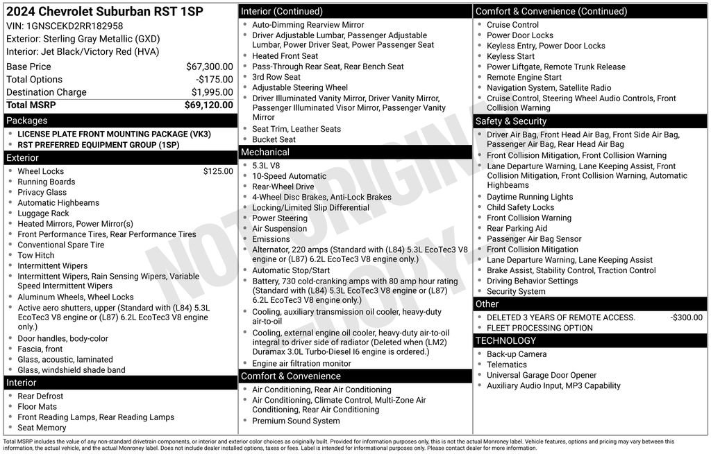 Certified 2024 Chevrolet Suburban RST RWD image 33
