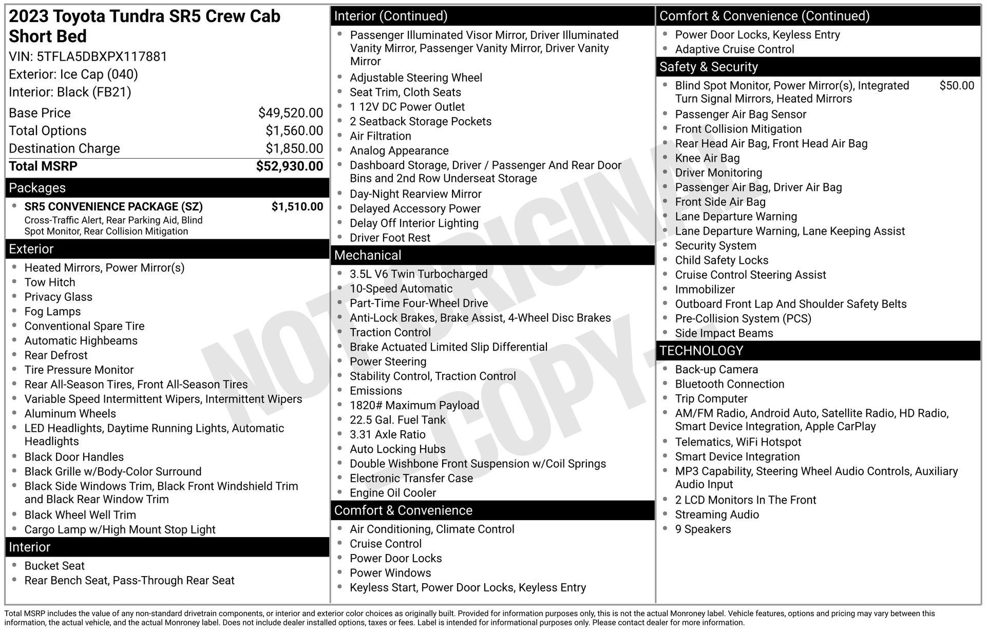 Used 2023 Toyota Tundra SR5 w/ SR5 Convenience Package AWD/4WD image 31