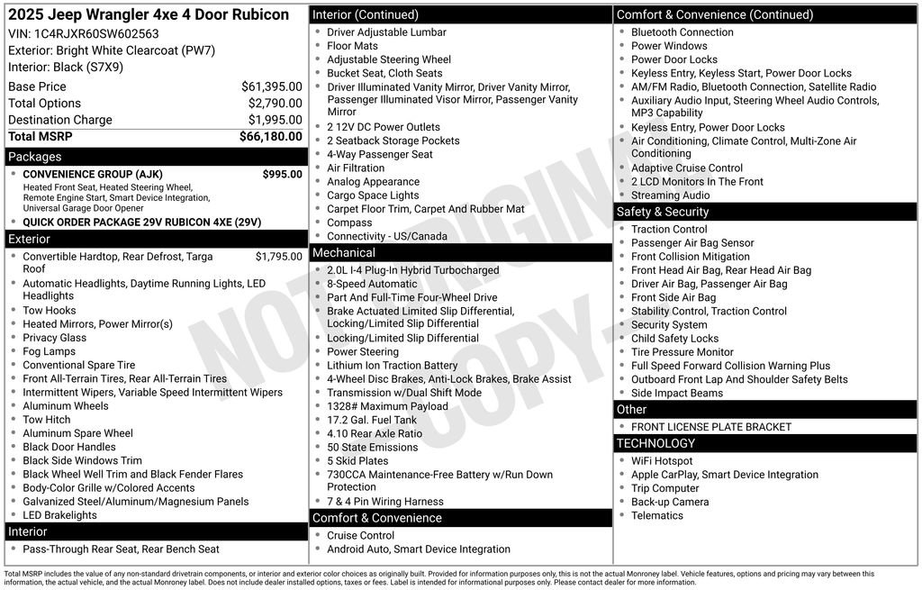 Used 2025 Jeep Wrangler Unlimited Rubicon 4xe w/ Convenience Group image 36