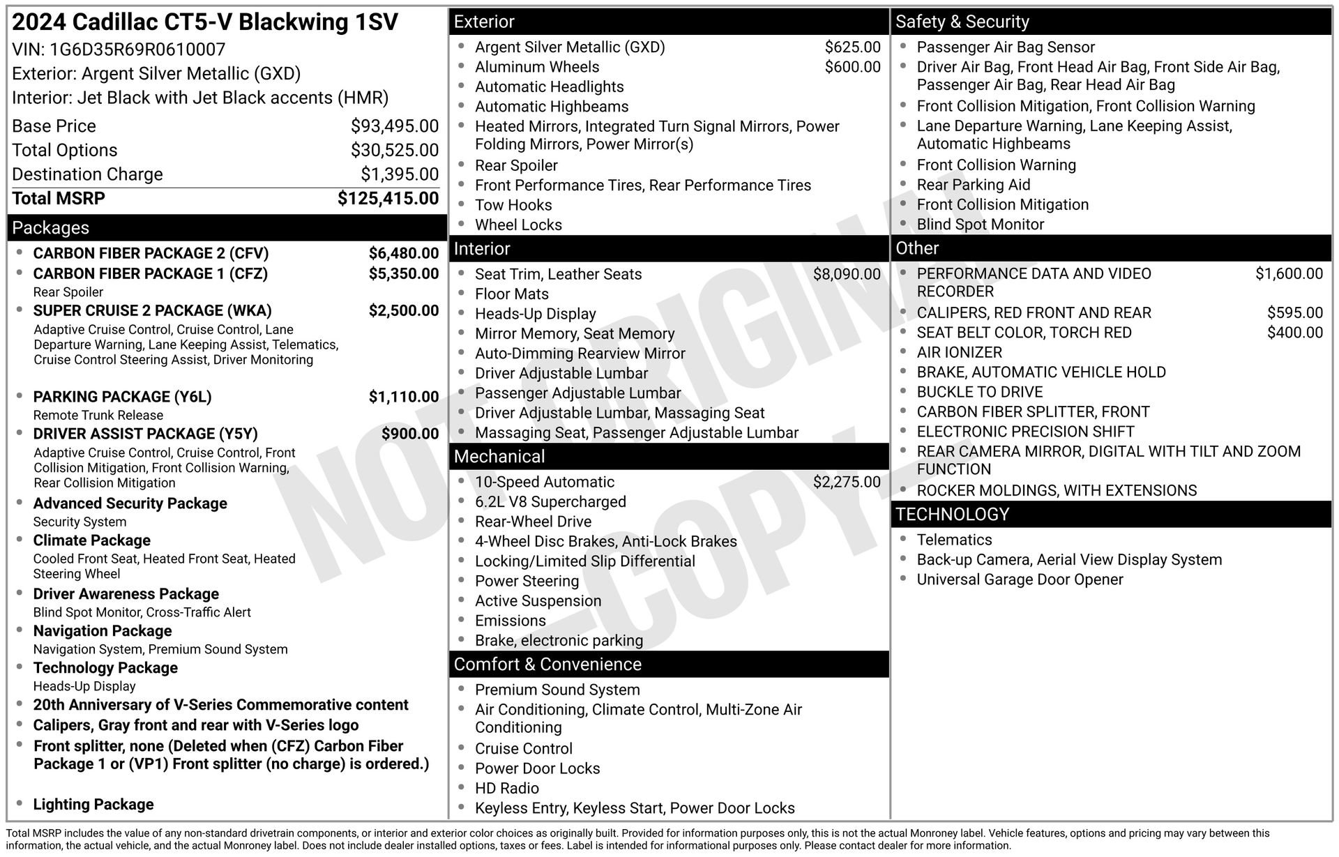 Used 2024 Cadillac CT5 V Blackwing w/ Carbon Fiber Package 2 image 47