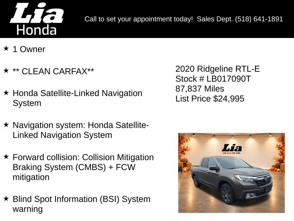 Used 2020 Honda Ridgeline RTL-E image 6