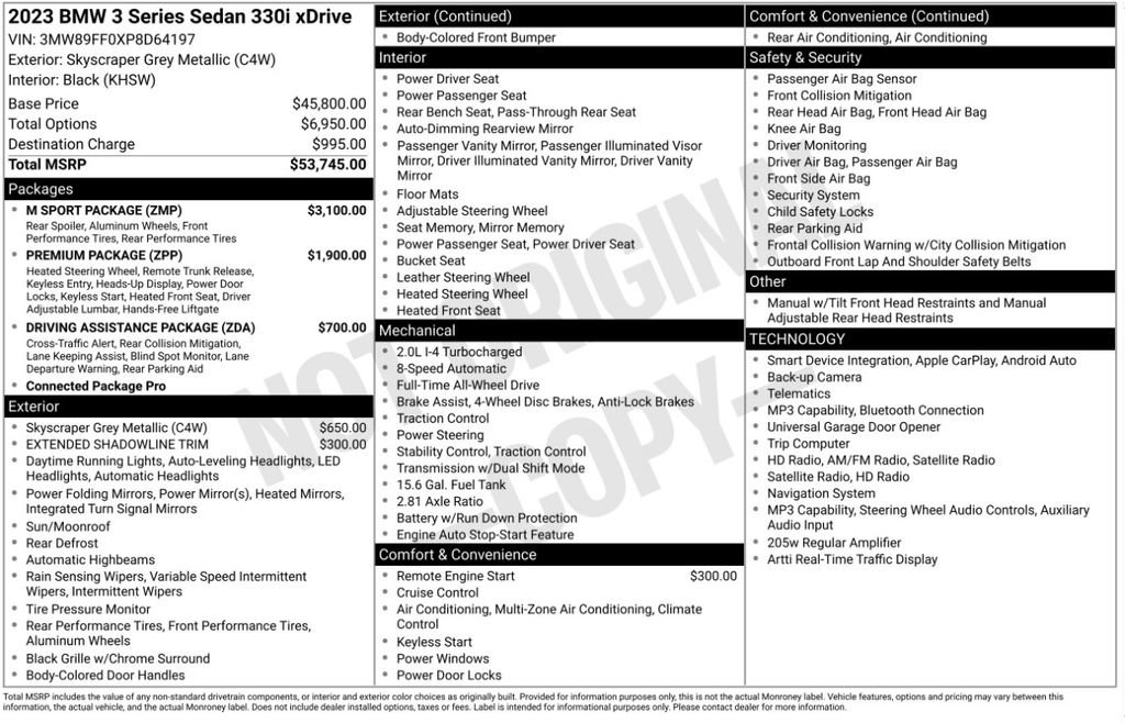 Used 2023 BMW 330i xDrive Sedan w/ M Sport Package AWD/4WD image 6