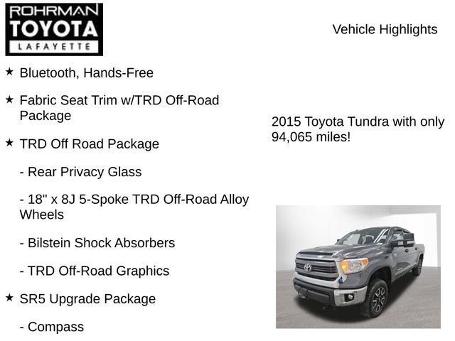 Used 2015 Toyota Tundra SR5 w/ TRD Off Road Package AWD/4WD image 7