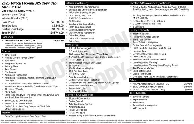 Used 2026 Toyota Tacoma SR5 w/ SR5 Upgrade Package image 9