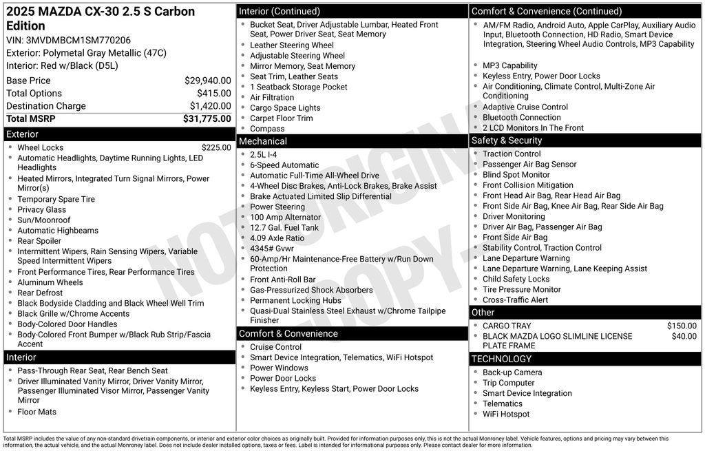 Certified 2025 MAZDA CX-30 AWD 2.5 S w/ Preferred Package image 40