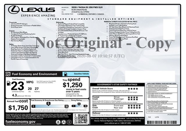 Used 2020 Lexus RX 350 FWD w/ Premium Package image 25