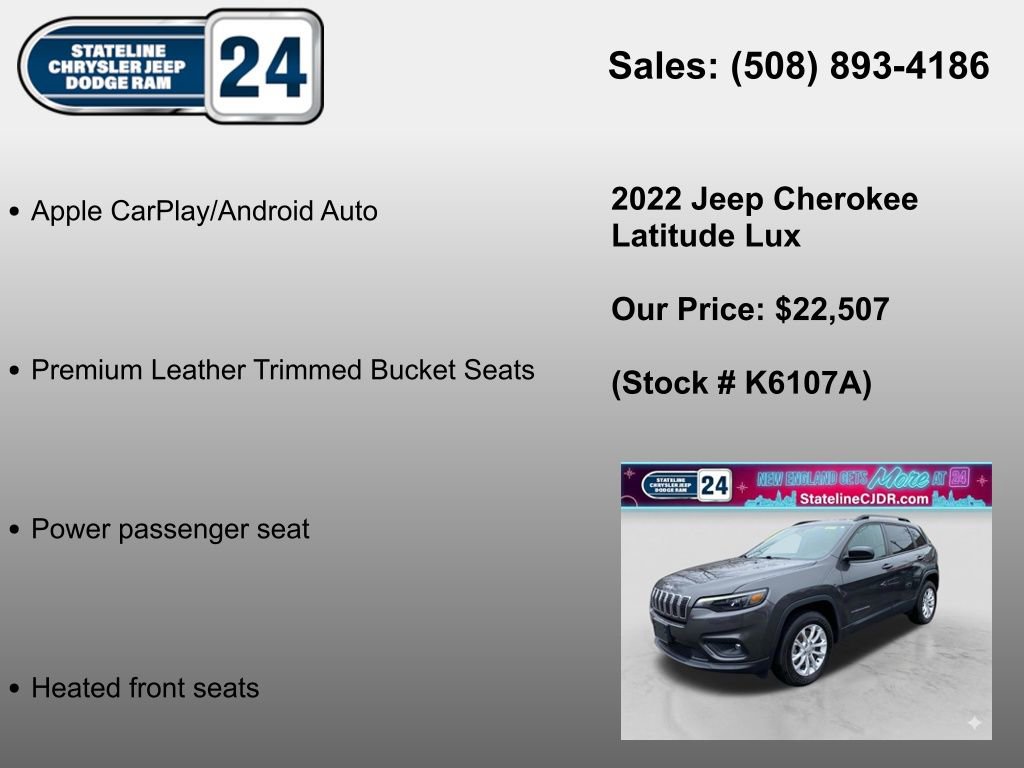 Used 2022 Jeep Cherokee Latitude Lux w/ Sun & Sound Group AWD/4WD image 11