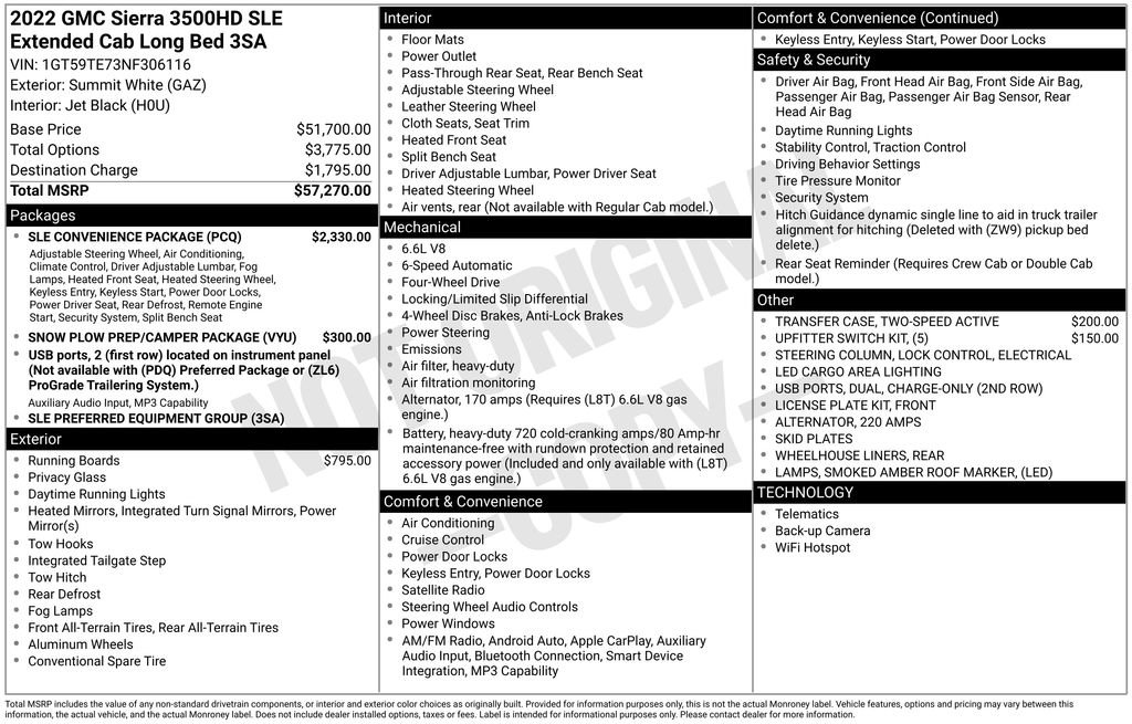Used 2022 GMC Sierra 3500 SLE w/ SLE Convenience Package AWD/4WD image 27