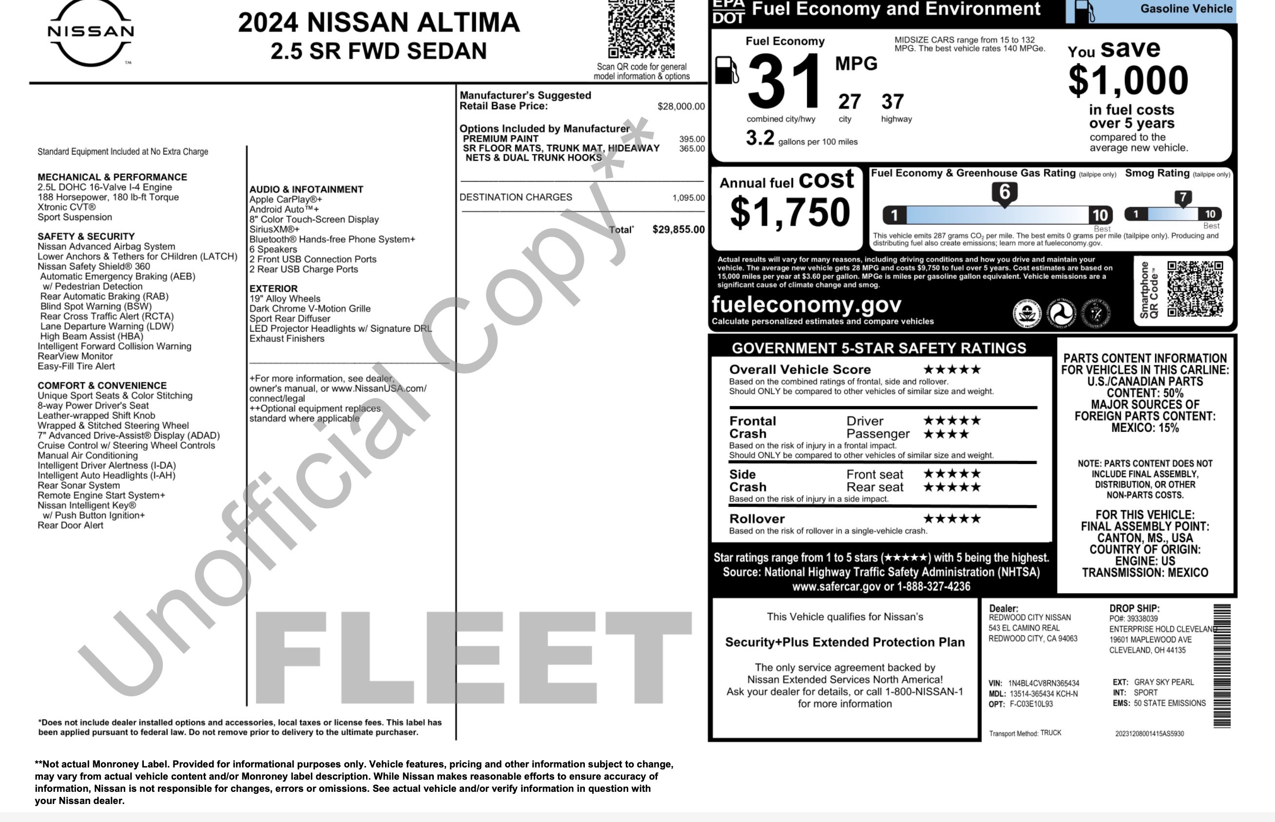 Used 2024 Nissan Altima 2.5 SR FWD image 2