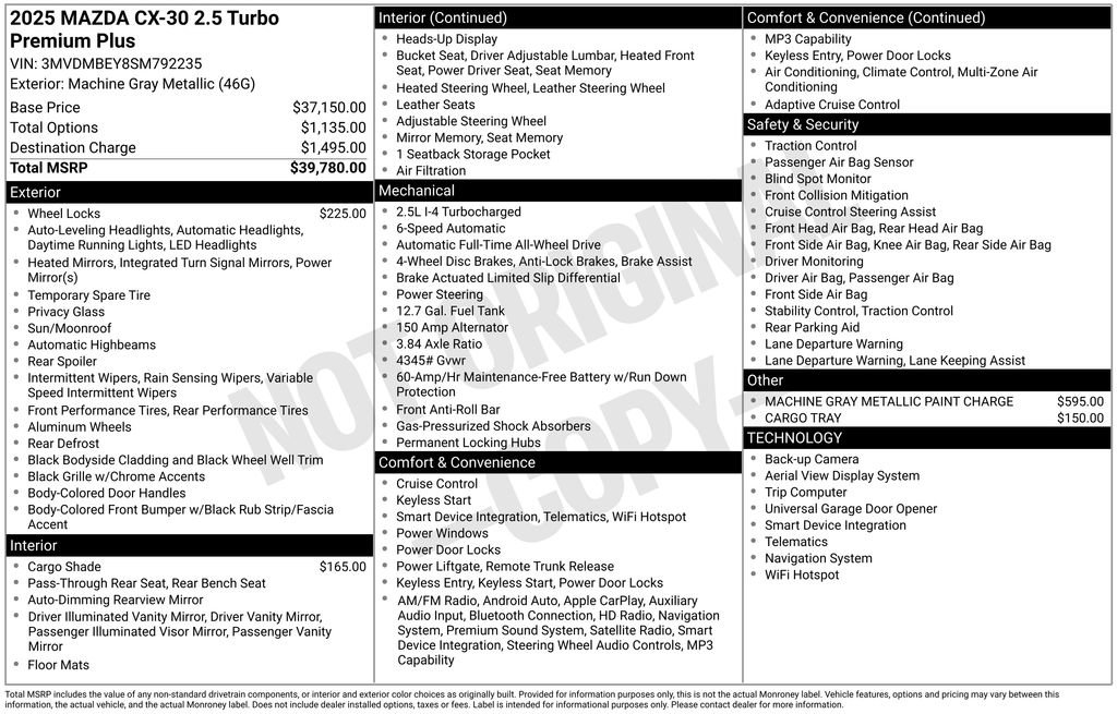 New 2025 MAZDA CX-30 2.5 Turbo w/ Premium Plus Pkg image 6