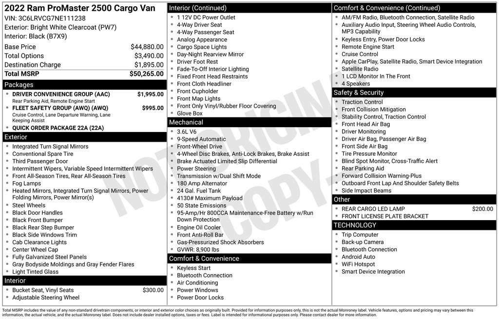Used 2022 RAM ProMaster 2500 w/ Driver Convenience Group FWD image 22