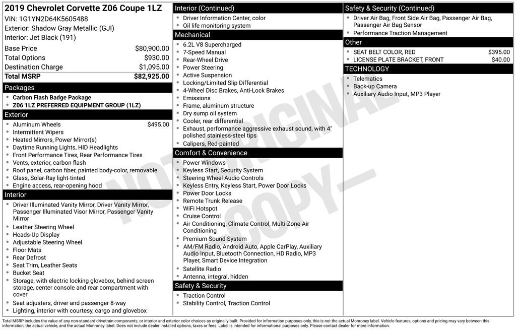 Used 2019 Chevrolet Corvette Z06 image 35