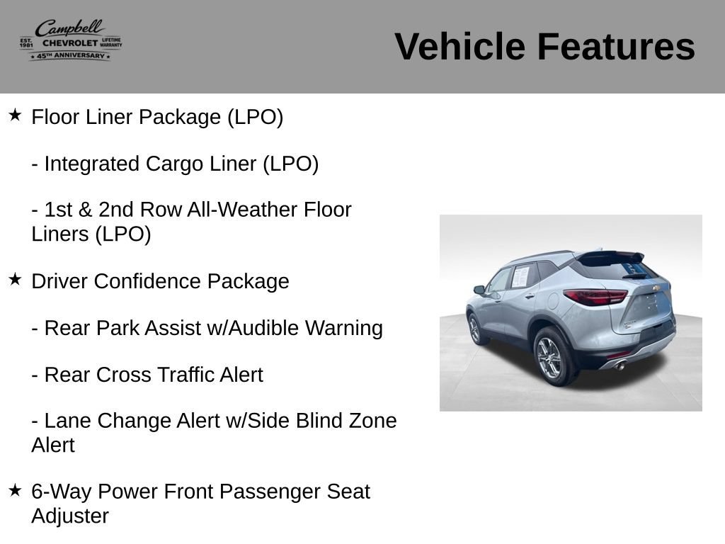 Used 2024 Chevrolet Blazer LT w/ LPO, Floor Liner Package FWD image 10