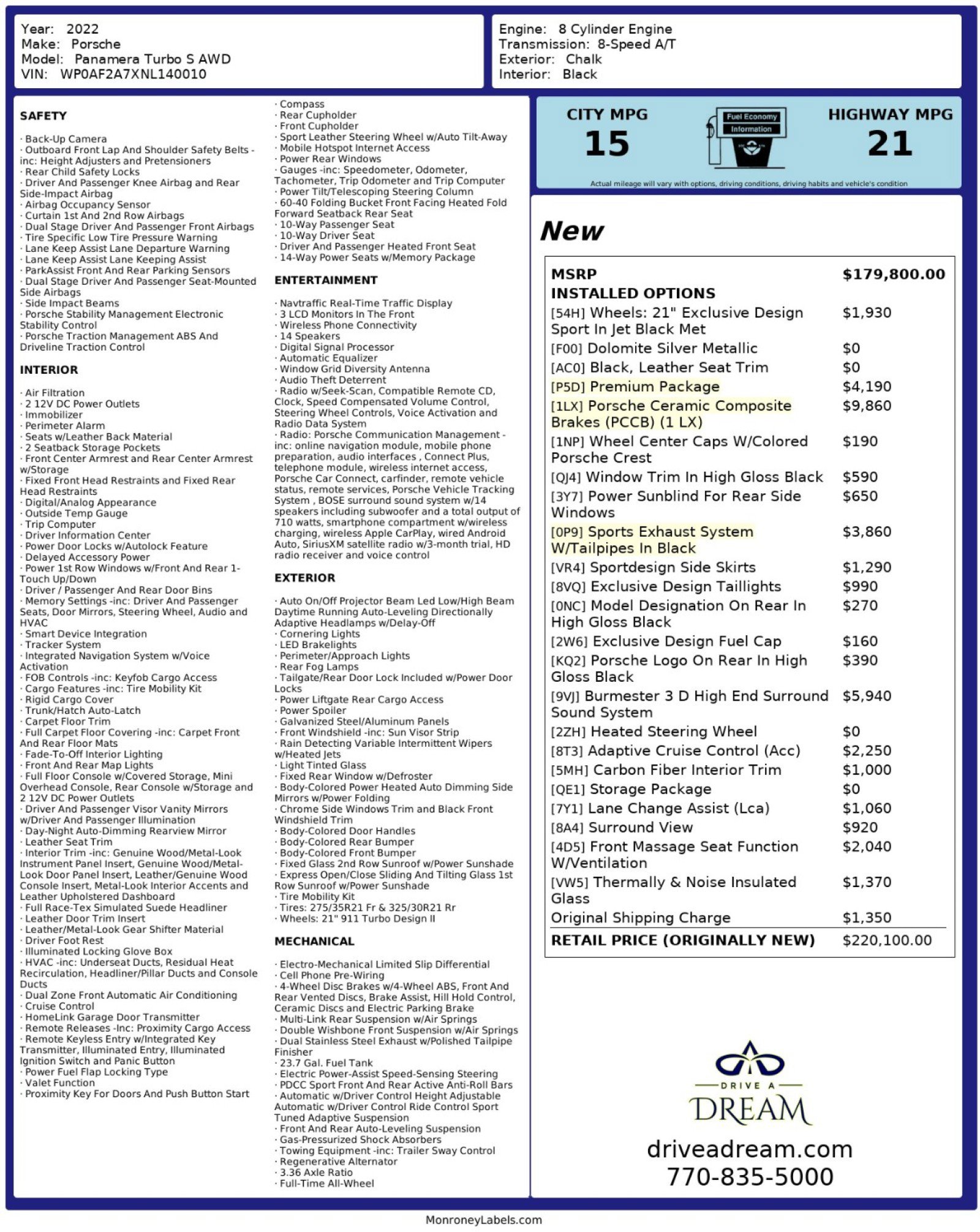 Used 2022 Porsche Panamera Turbo S w/ Premium Package image 69