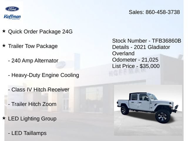 Used 2021 Jeep Gladiator Overland w/ LED Lighting Group AWD/4WD image 5