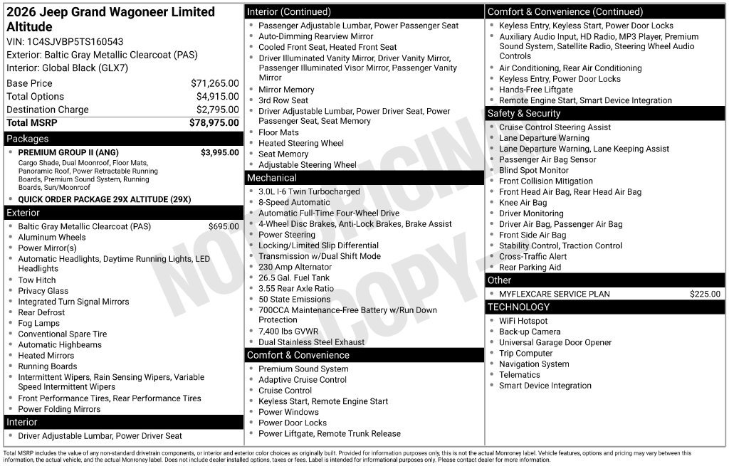 New 2026 Jeep Grand Wagoneer Limited w/ Premium Group II AWD/4WD image 5